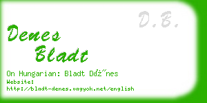 denes bladt business card